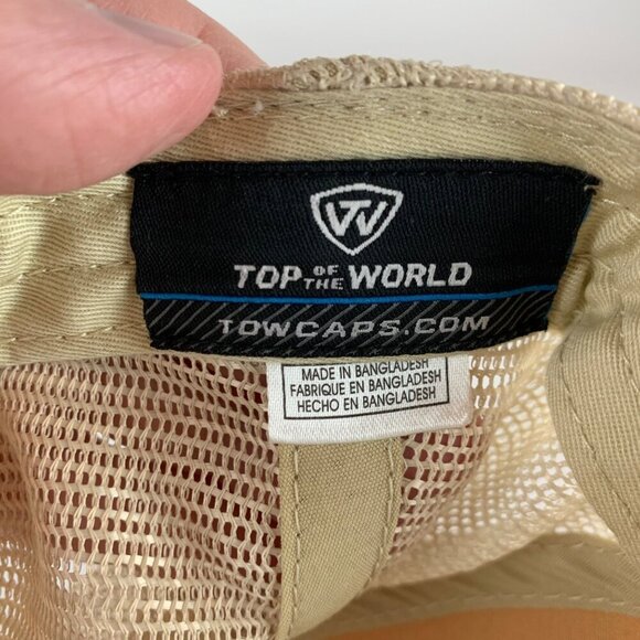 Wisconsin Badgers NCAA Red Black Beige Top of the World Relaxed Fit Trucker Hat - Picture 5 of 5